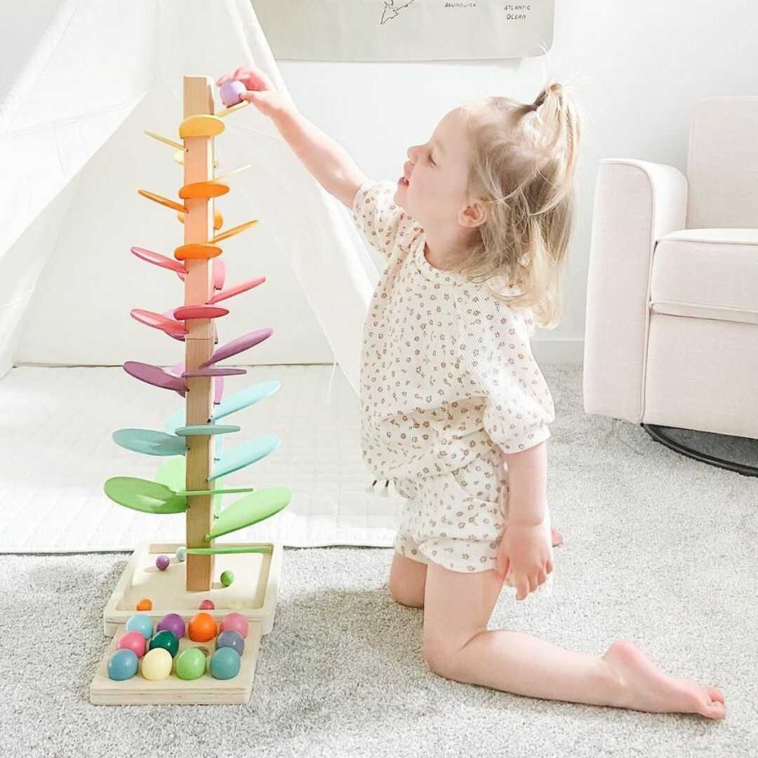 Kugelbahn | Holz Kugelbahn für Kinder ab 1 Jahr | KlangRegen