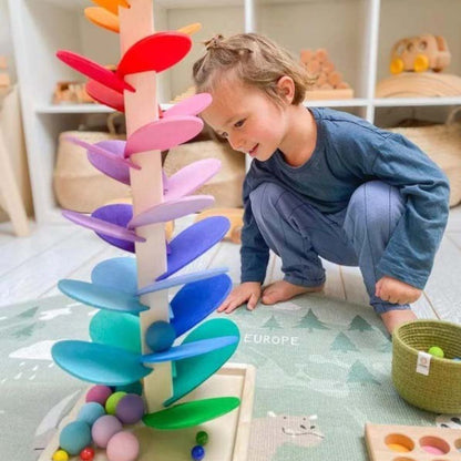 Kugelbahn | Holz Kugelbahn für Kinder ab 1 Jahr | KlangRegen