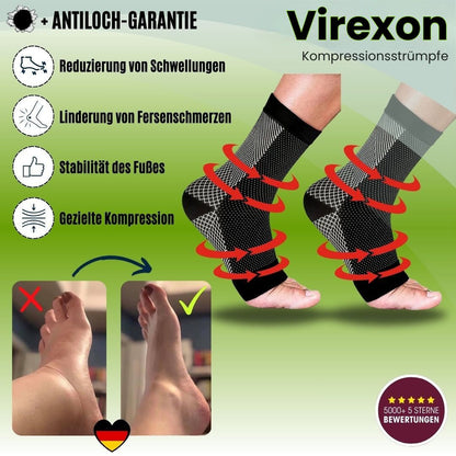 Kompressionsstrümpfe für Füße | Kompressionssocken | Stützsocken | Virexon