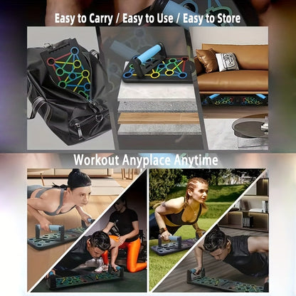 Krafttraining Set für zuhause mit Liegestützgriffen | Push up Board mit Widerstandsbändern | KraftBoard