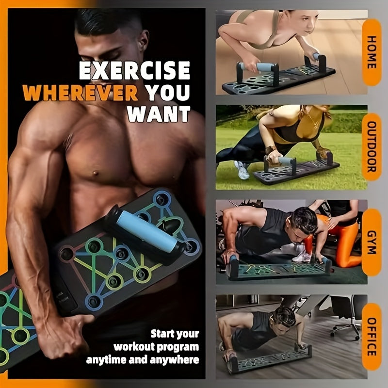 Krafttraining Set für zuhause mit Liegestützgriffen | Push up Board mit Widerstandsbändern | KraftBoard