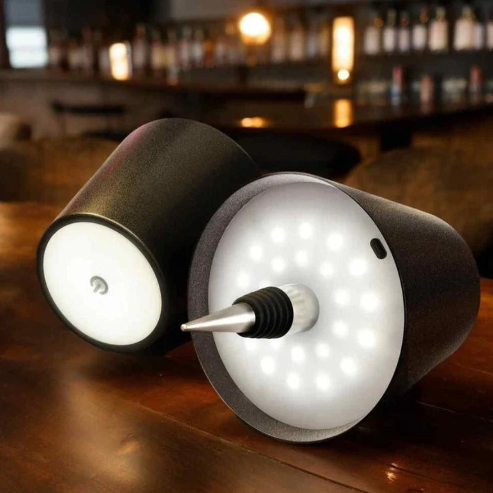 Flaschenlicht | Flasche als Tischlampe | Akku Tischleuchte | Flaschenverschluss | LumiFlasche