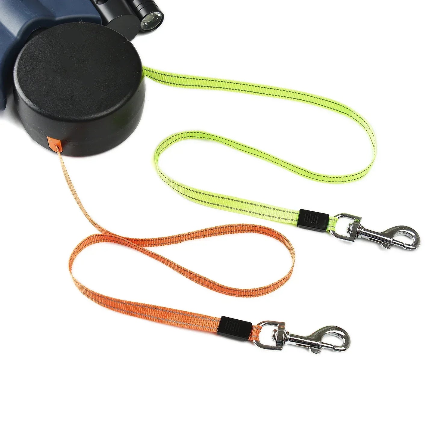 Hunde Doppelleine mit Kotbeutelhalter & LED Licht | LeinenMeister