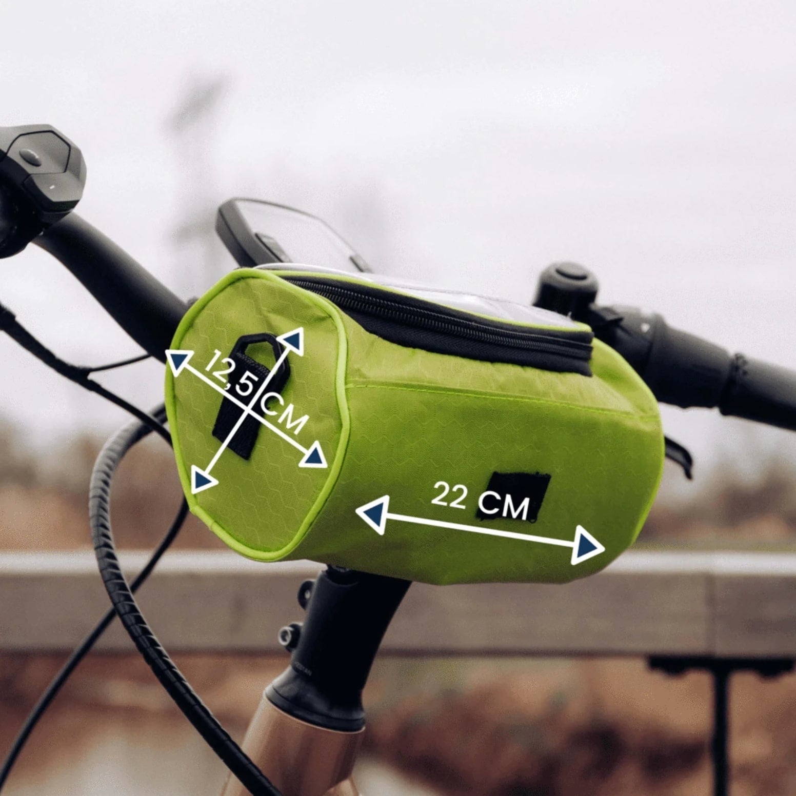 Lenkertasche für Fahrrad | Wasserdichte Fahrradtasche mit Touchscreen | Tourix