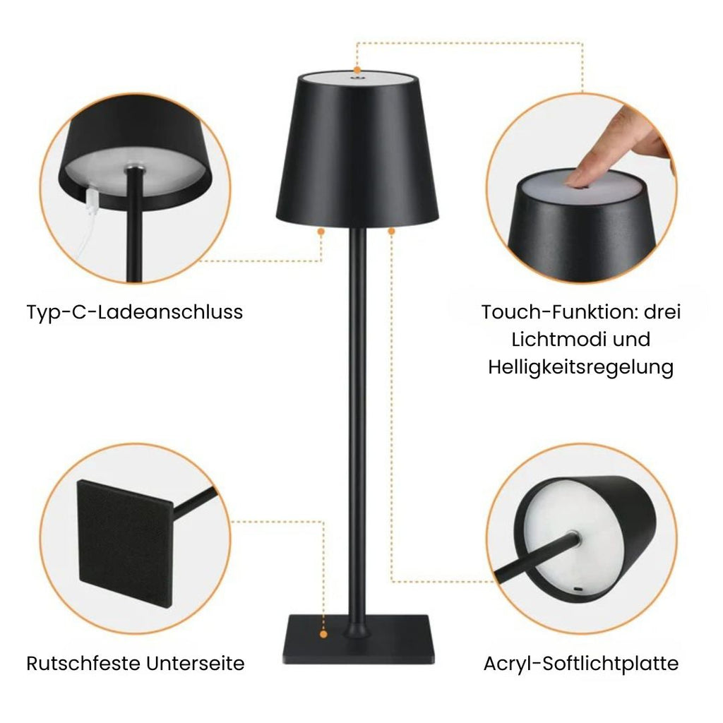 Kabellose Tischlampe | Tischleuchte mit Akku | TischLicht