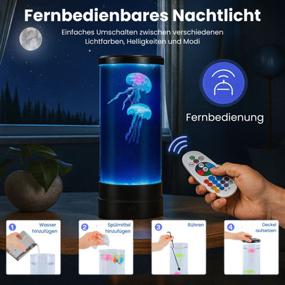 LED Nachttischlampe | Schreibtischlampe mit Quallen Effekt | Tischleuchte | LichtWelle