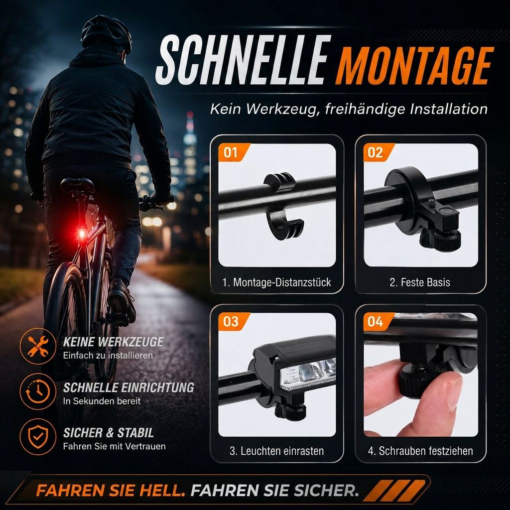 Lumenkrone Fahrradlampe 900 Lumen | Lumenkrone