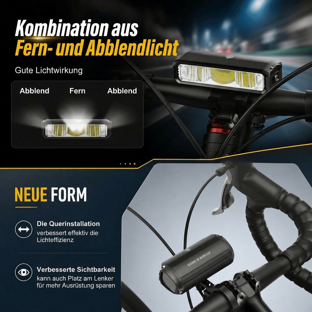 Lumenkrone Fahrradlampe 900 Lumen | Lumenkrone