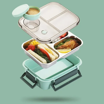 Lunchdose | Thermobehälter für Essen | Brotdose mit Fächern aus Edelstahl | Wärmebehälter | Esskraft