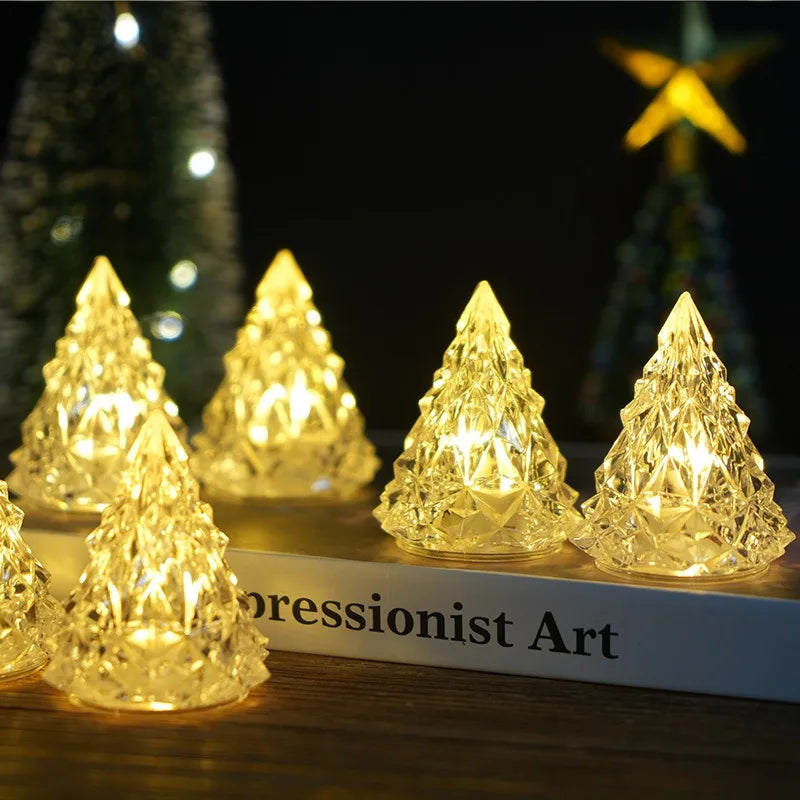 Mini Weihnachtsbaum aus Kristall | Beleuchtete Weihnachtsdeko | KristallBaum (5 Stück)