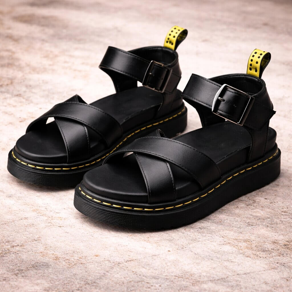 Ravellea Orthopädische Ledersandalen Damen Plateau Bequem