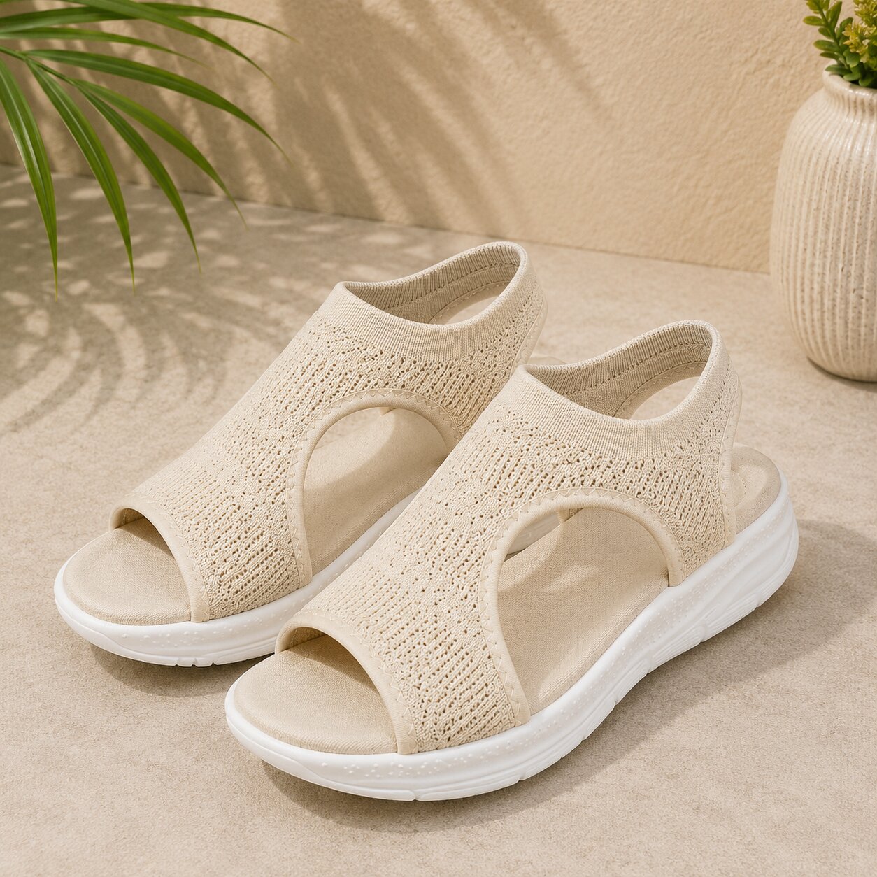 Sophia Orthopädische Sandalen Damen Strick Luftig