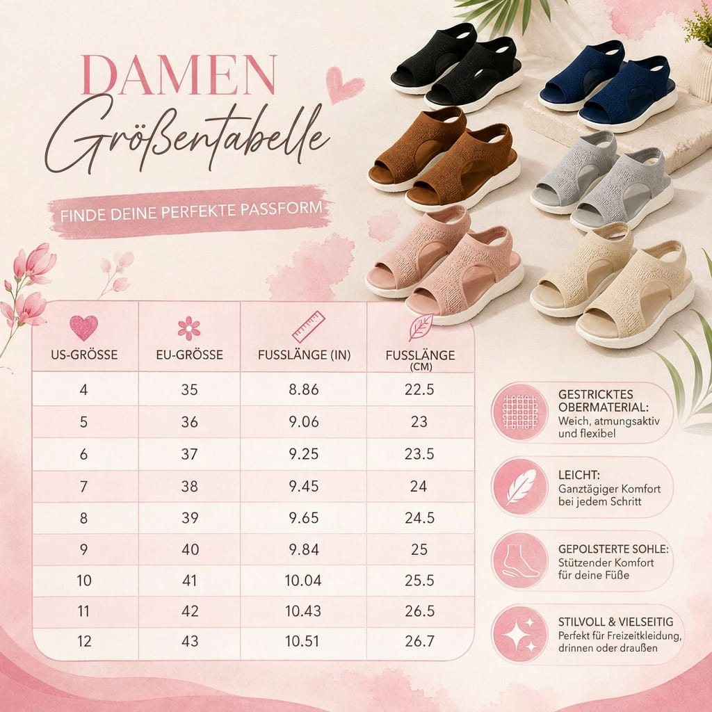 Sophia Orthopädische Sandalen Damen Strick Luftig