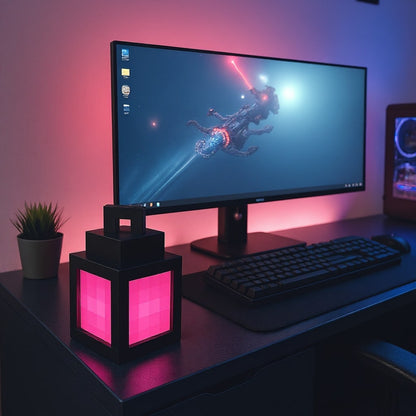 Minecraft Lampe | Kabellose Tischlampe | Nachttischlampe | Wandleuchte innen | PixelLicht