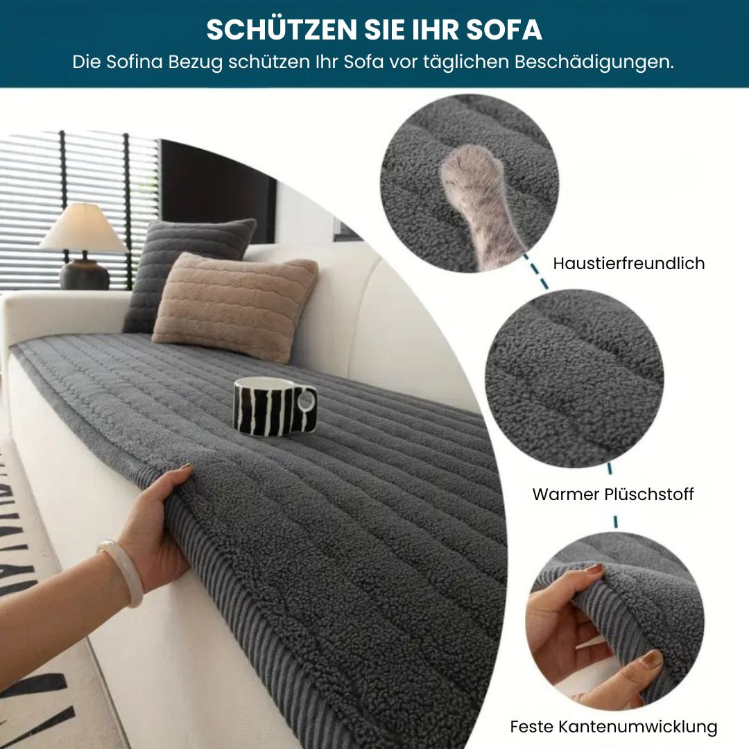 Plüsch Sofabezug | Bezug für Sofa | Sofa Überwurf | Sofina