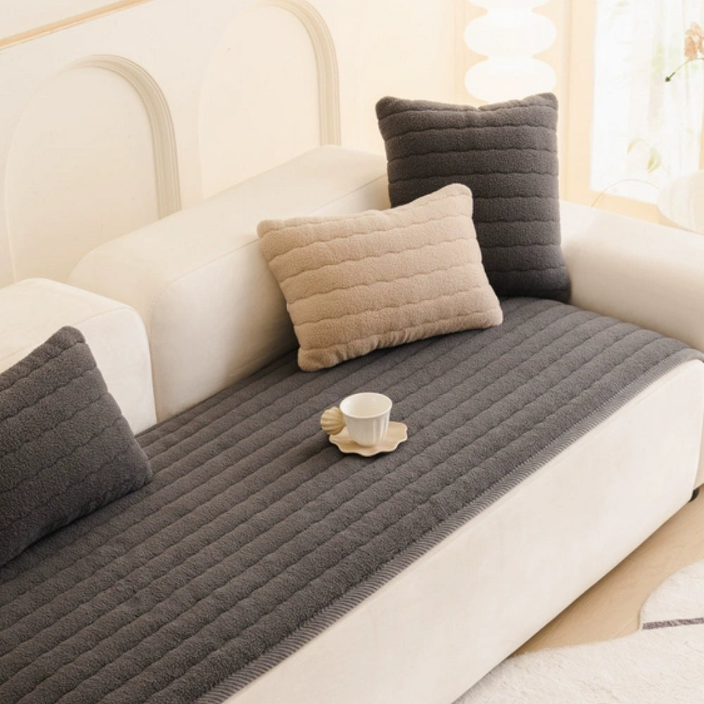 Plüsch Sofabezug | Bezug für Sofa | Sofa Überwurf | Sofina