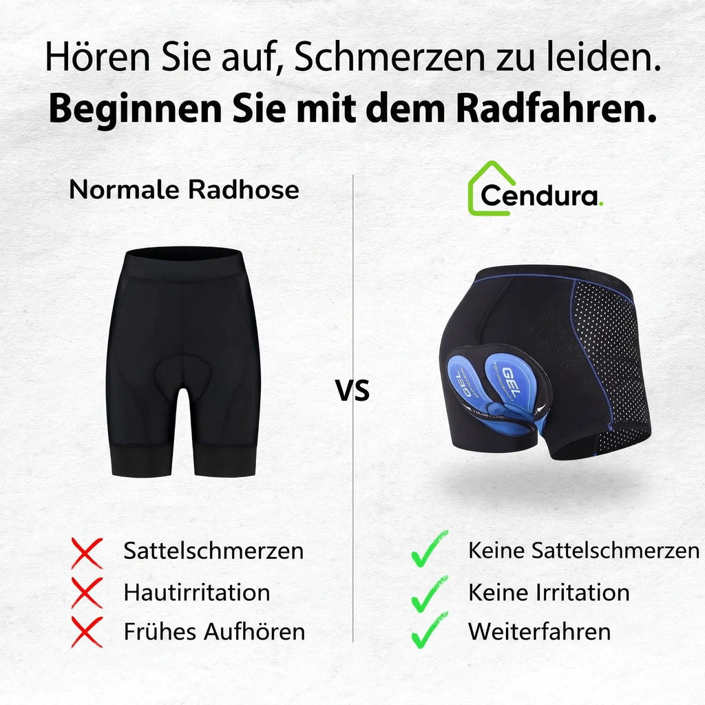 Radlerhose für Damen & Herren | Fahrradhose mit Gelpolster | Fahrradunterhose | Veloride