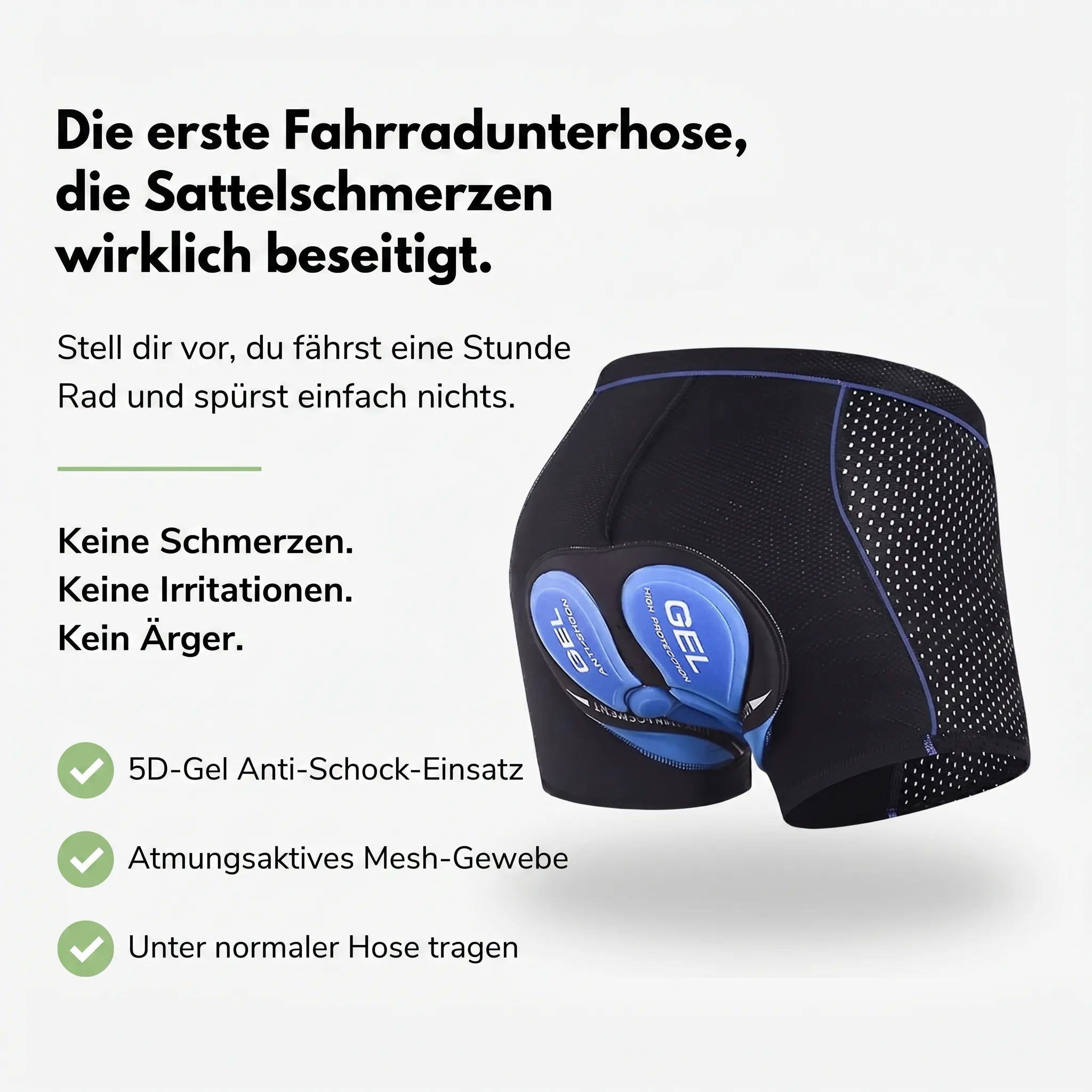 Radlerhose für Damen & Herren | Fahrradhose mit Gelpolster | Fahrradunterhose | Veloride