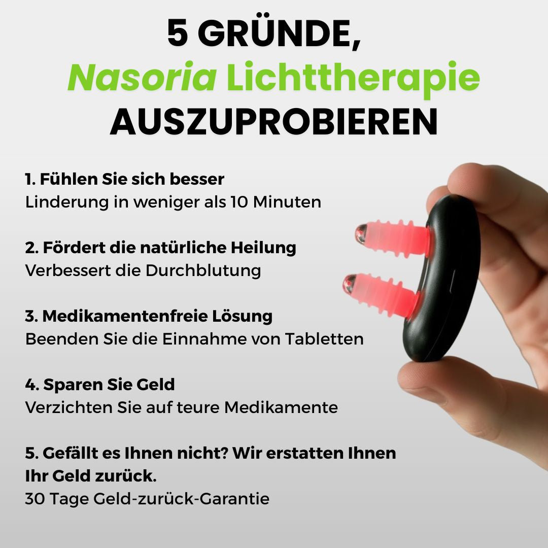 Rotlicht Nasengerät | Lichttherapie Nase | Nasentherapie Gerät | Nasoria