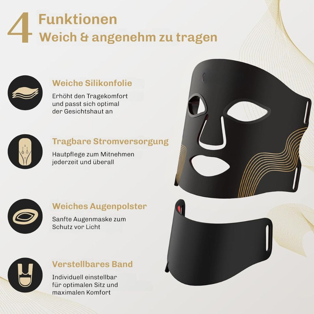 Rotlichtmaske | LED Gesichtsmaske | Haut Lichttherapie | HautGlow