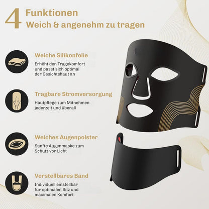 Rotlichtmaske | LED Gesichtsmaske | Haut Lichttherapie | HautGlow