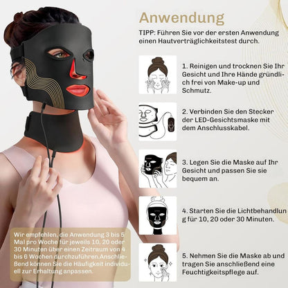 Rotlichtmaske | LED Gesichtsmaske | Haut Lichttherapie | HautGlow