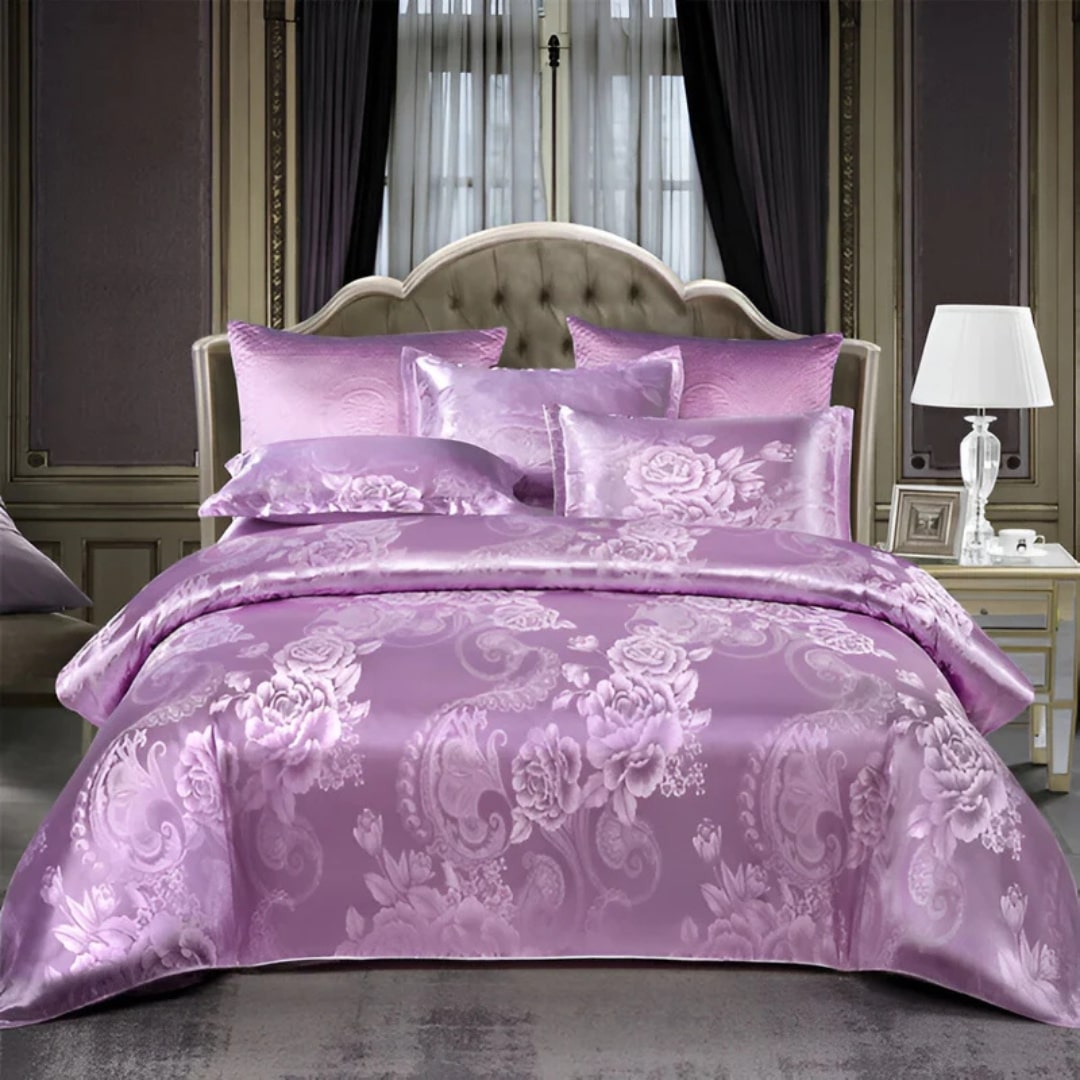 Satin Bettlaken mit Kissenbezug | Luxuriöse Bettwäsche | Bettbezug | Satinora