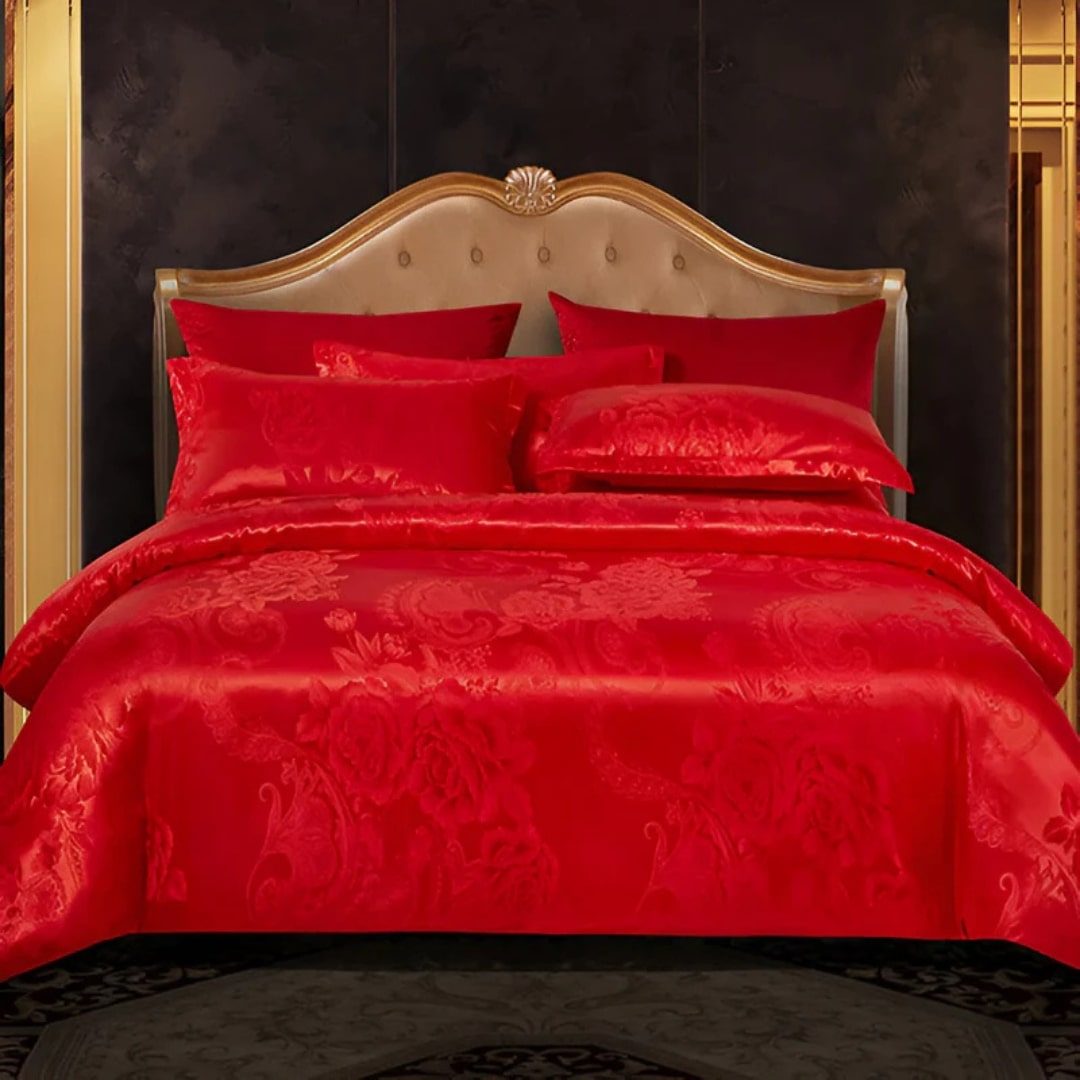 Satin Bettlaken mit Kissenbezug | Luxuriöse Bettwäsche | Bettbezug | Satinora