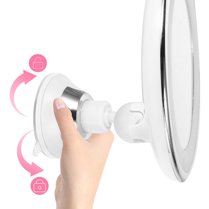 Schminkspiegel mit Licht und 10x Vergrößerung | Beleuchteter LED Spiegel rund | Kosmetix