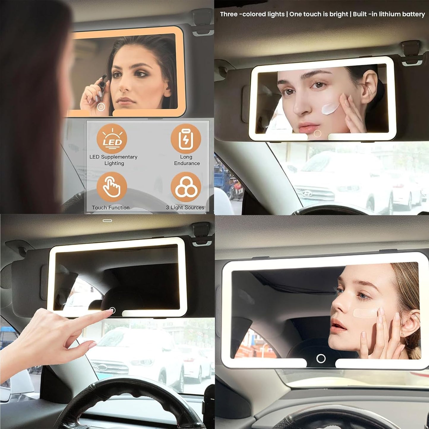 Schminkspiegel mit Licht für Auto | Beleuchteter Kosmetikspiegel | GlowVisor