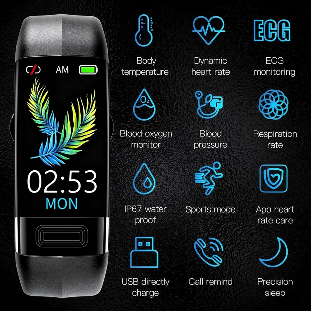 Smartwatch mit EKG, Herzfrequenz, Blutdruck & Schlaftracking für Damen und Herren | Fitness Tracker | Vitaro