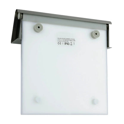 Solar Hausnummer mit LED Beleuchtung ohne Strom aus Edelstahl | Solarno