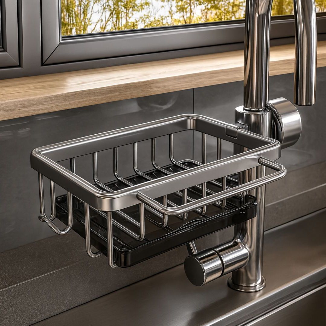 Spülbecken Organizer | Spülorganizer Schwarz & Silber | SpülFix