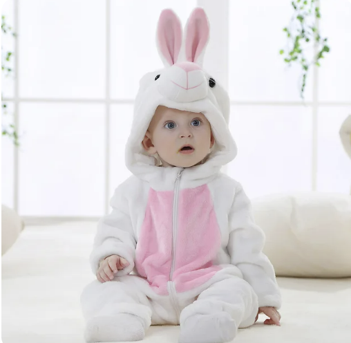 Strampler für Babys | Baby Fleece Overall | Tier Onesie | Wolklin