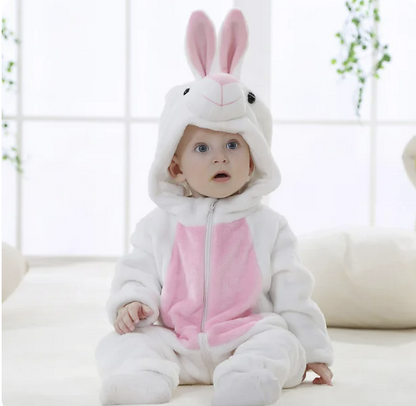 Strampler für Babys | Baby Fleece Overall | Tier Onesie | Wolklin