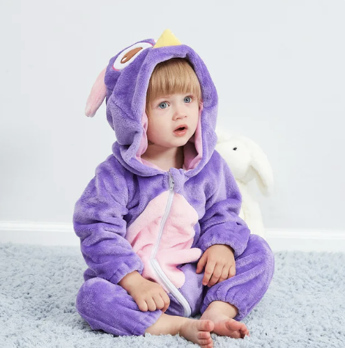 Strampler für Babys | Baby Fleece Overall | Tier Onesie | Wolklin
