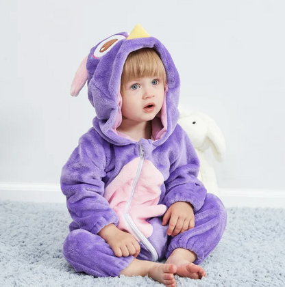 Strampler für Babys | Baby Fleece Overall | Tier Onesie | Wolklin