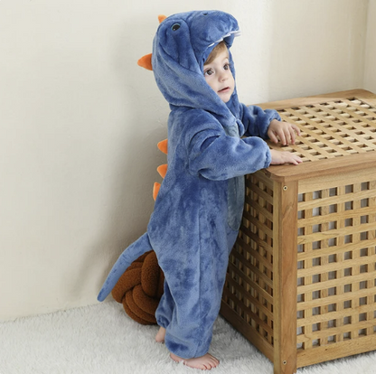 Strampler für Babys | Baby Fleece Overall | Tier Onesie | Wolklin