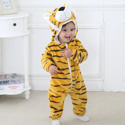 Strampler für Babys | Baby Fleece Overall | Tier Onesie | Wolklin
