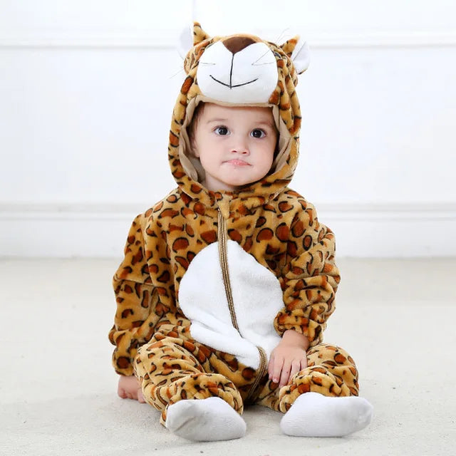 Strampler für Babys | Baby Fleece Overall | Tier Onesie | Wolklin