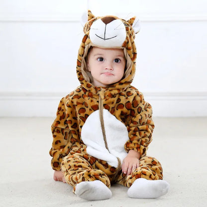 Strampler für Babys | Baby Fleece Overall | Tier Onesie | Wolklin