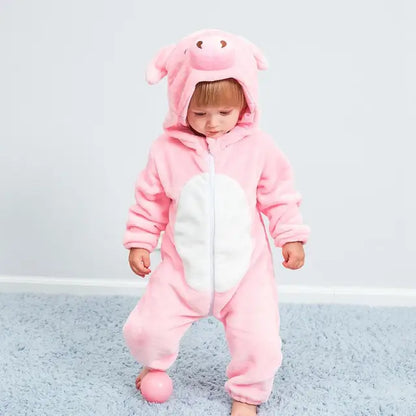 Strampler für Babys | Baby Fleece Overall | Tier Onesie | Wolklin