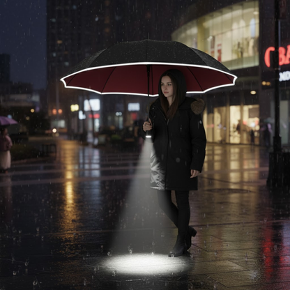 Sturmfester Regenschirm Automatik mit Licht | LumBrella