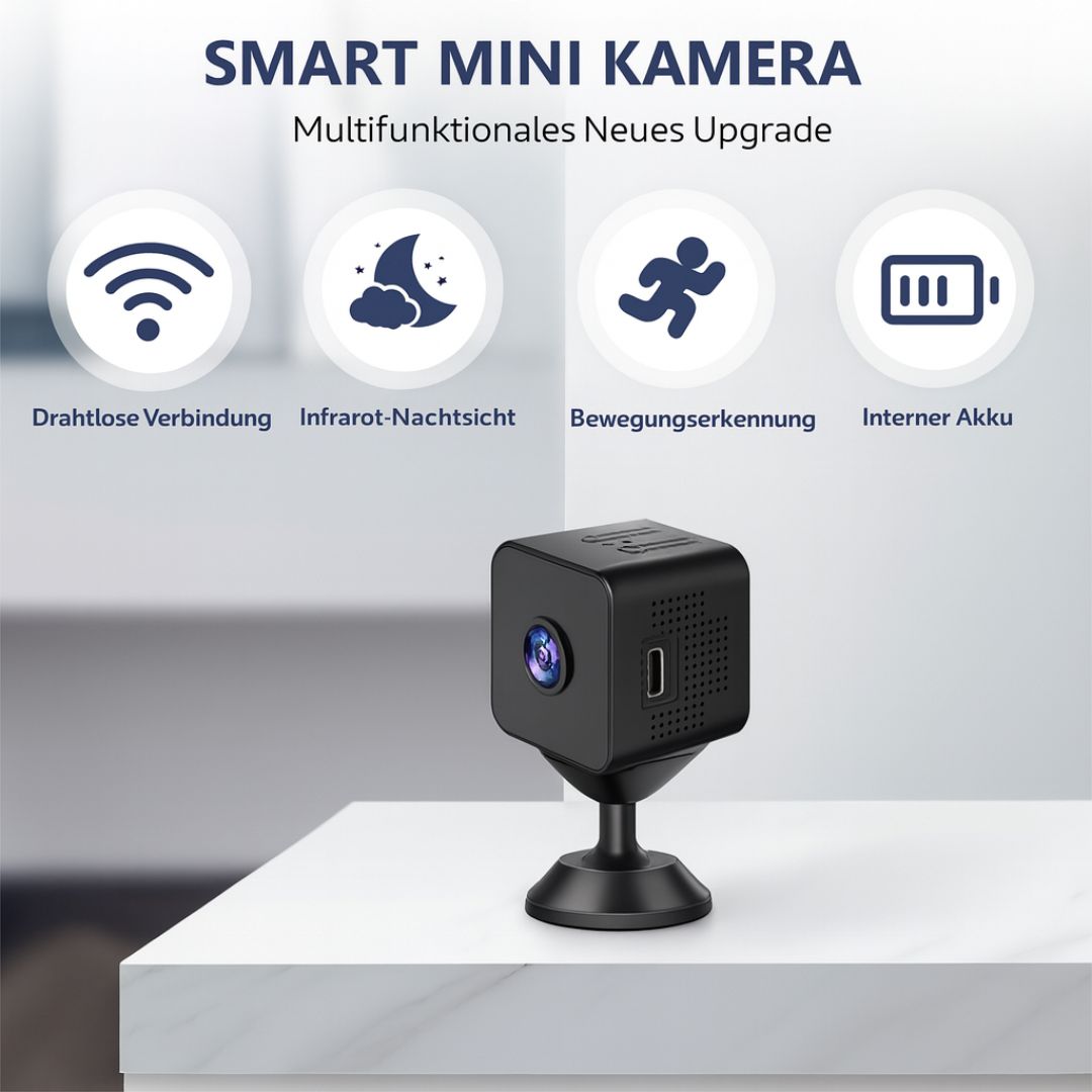WLAN Überwachungskamera für außen und innen | Kabellose Mini Kamera mit Live Handyübertragung | SicherBlick