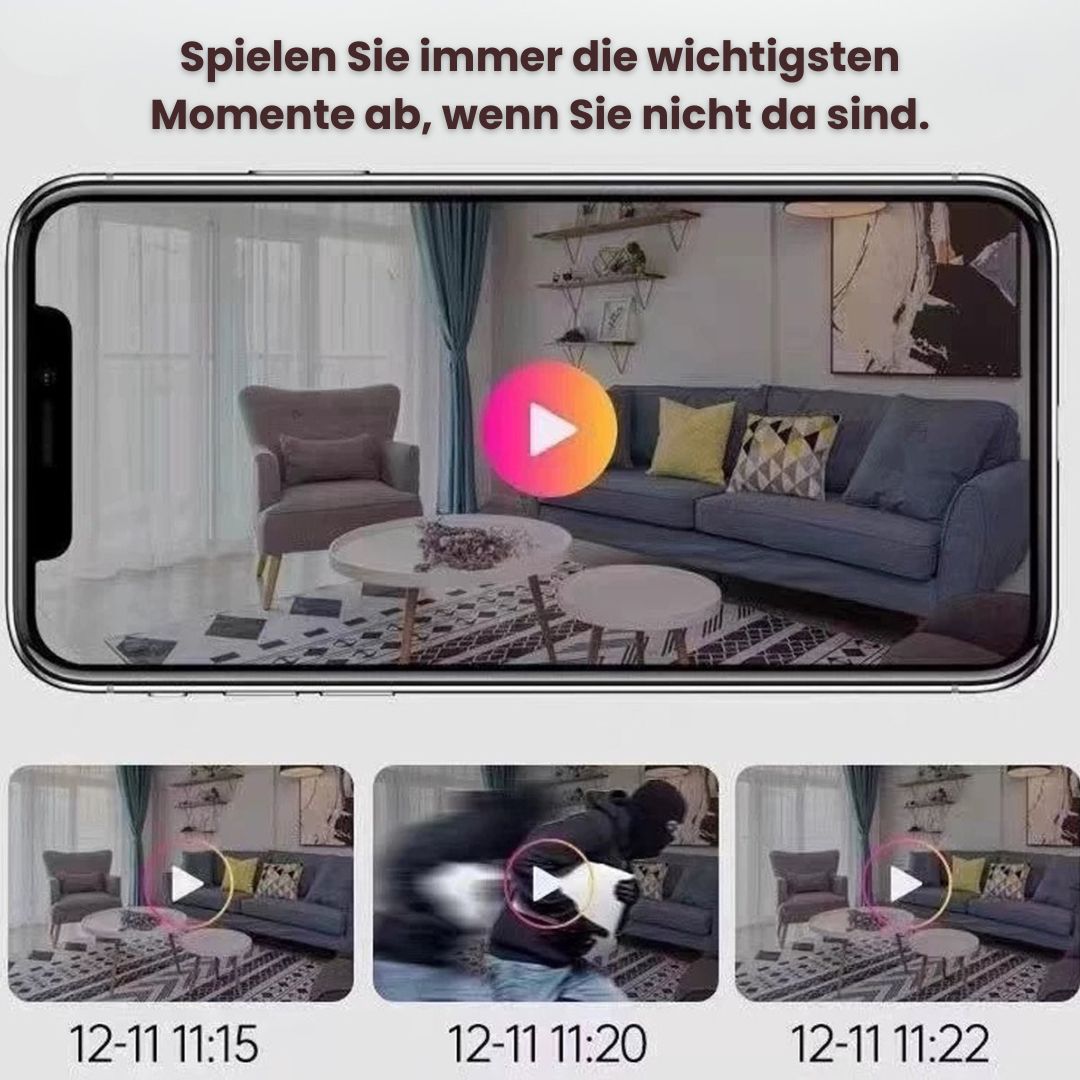 WLAN Überwachungskamera für außen und innen | Kabellose Mini Kamera mit Live Handyübertragung | SicherBlick