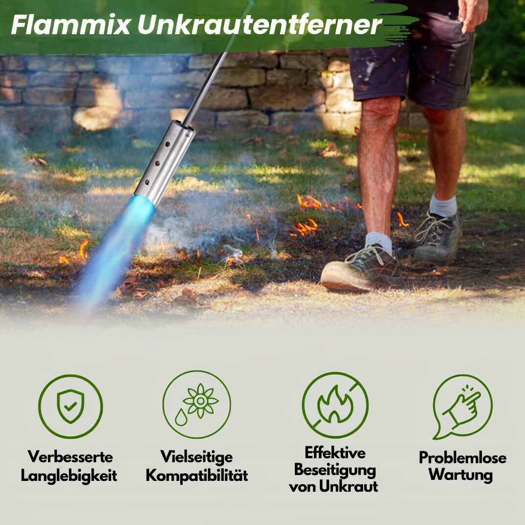 Unkrautbrenner | Thermischer Unkrautvernichter | Unkrautentferner ohne Chemie | Flammix