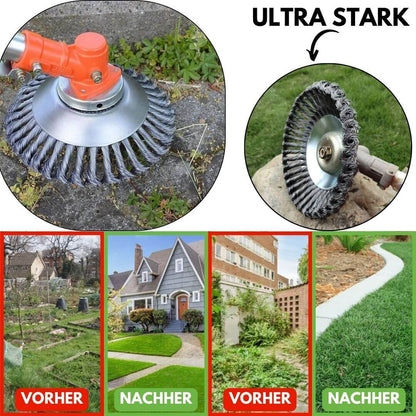 Unkrautbürste für Rasentrimmer | Unkraut vernichten | GartenStahl
