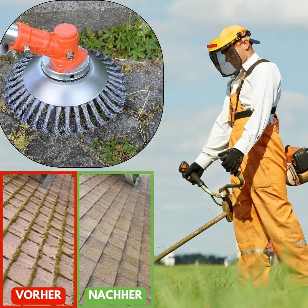 Unkrautbürste für Rasentrimmer | Unkraut vernichten | GartenStahl