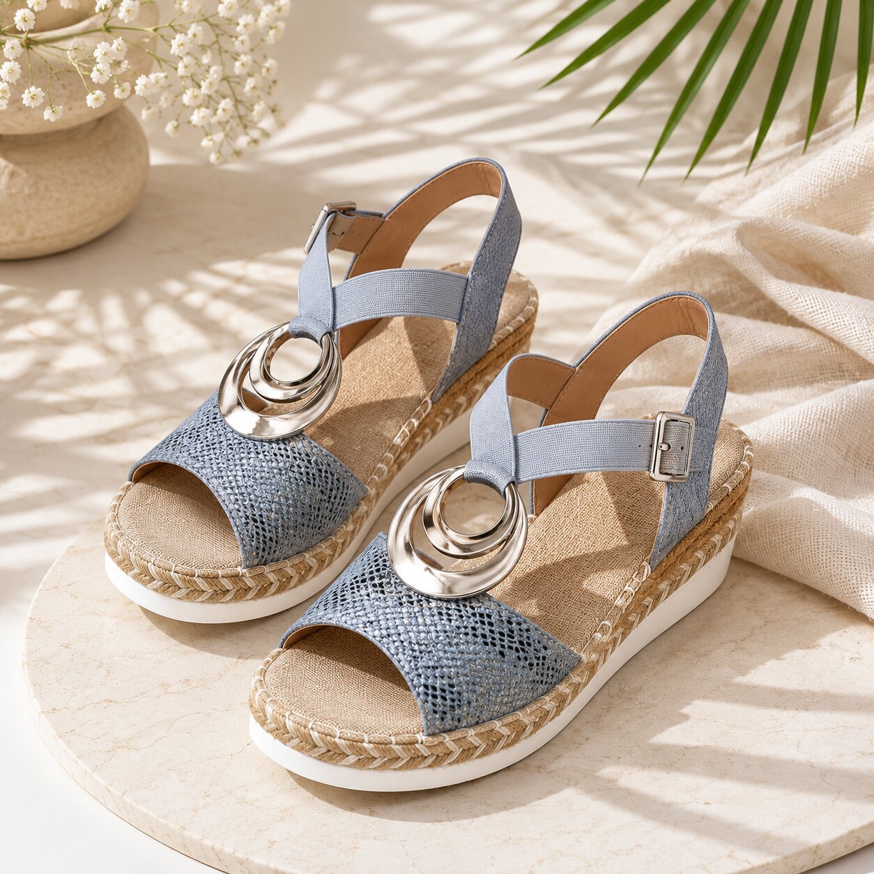 Emilia Orthopädische Keilsandalen Damen Bequem Plateau
