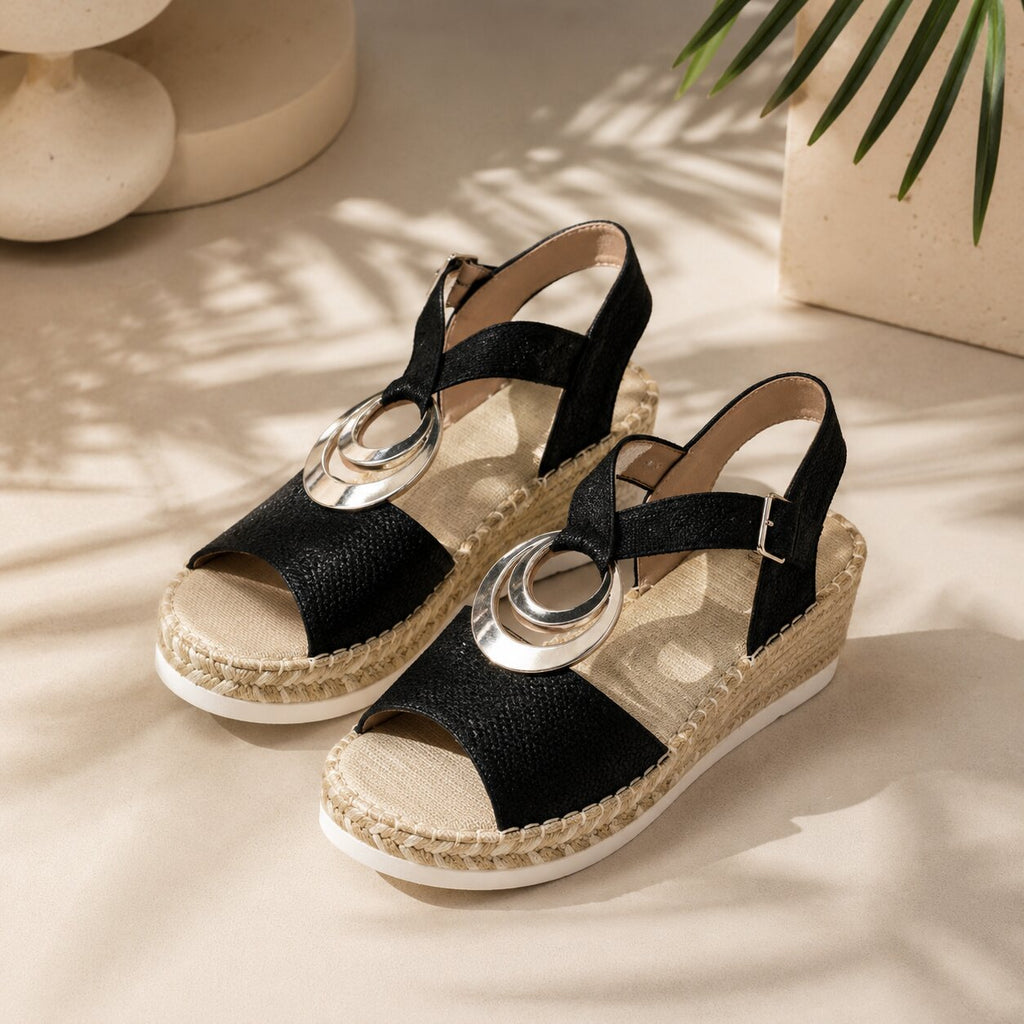 Emilia Orthopädische Keilsandalen Damen Bequem Plateau